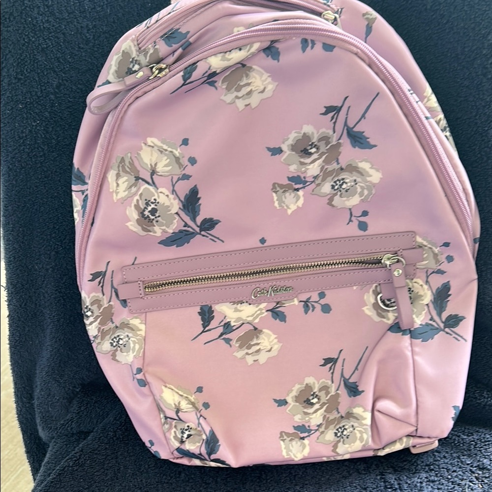 Cath Kidston Pink Floral Backpack with Medium Size and Smooth Texture